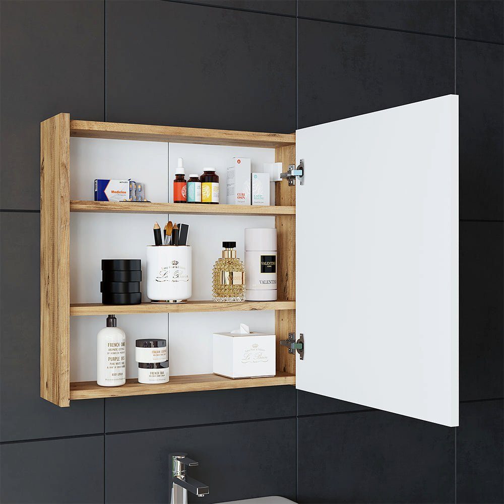 Roomart Badmöbel-Set, (Roomart Badezimmer Möbel Set ATLANTIC in 4 Farben 65 cm Badmöbel)