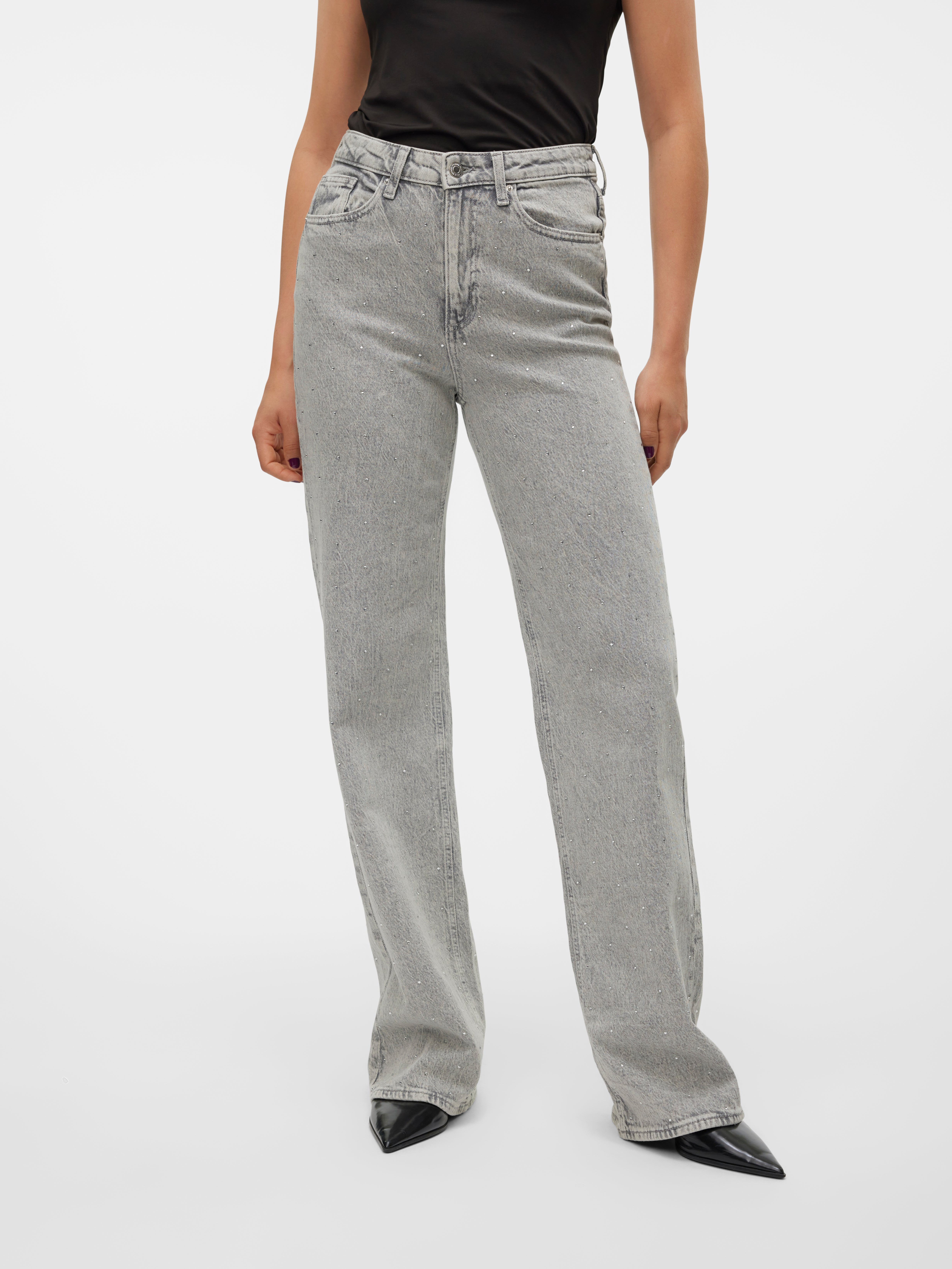 VMTESSA Hohe Taille Weit geschnitten Jeans
