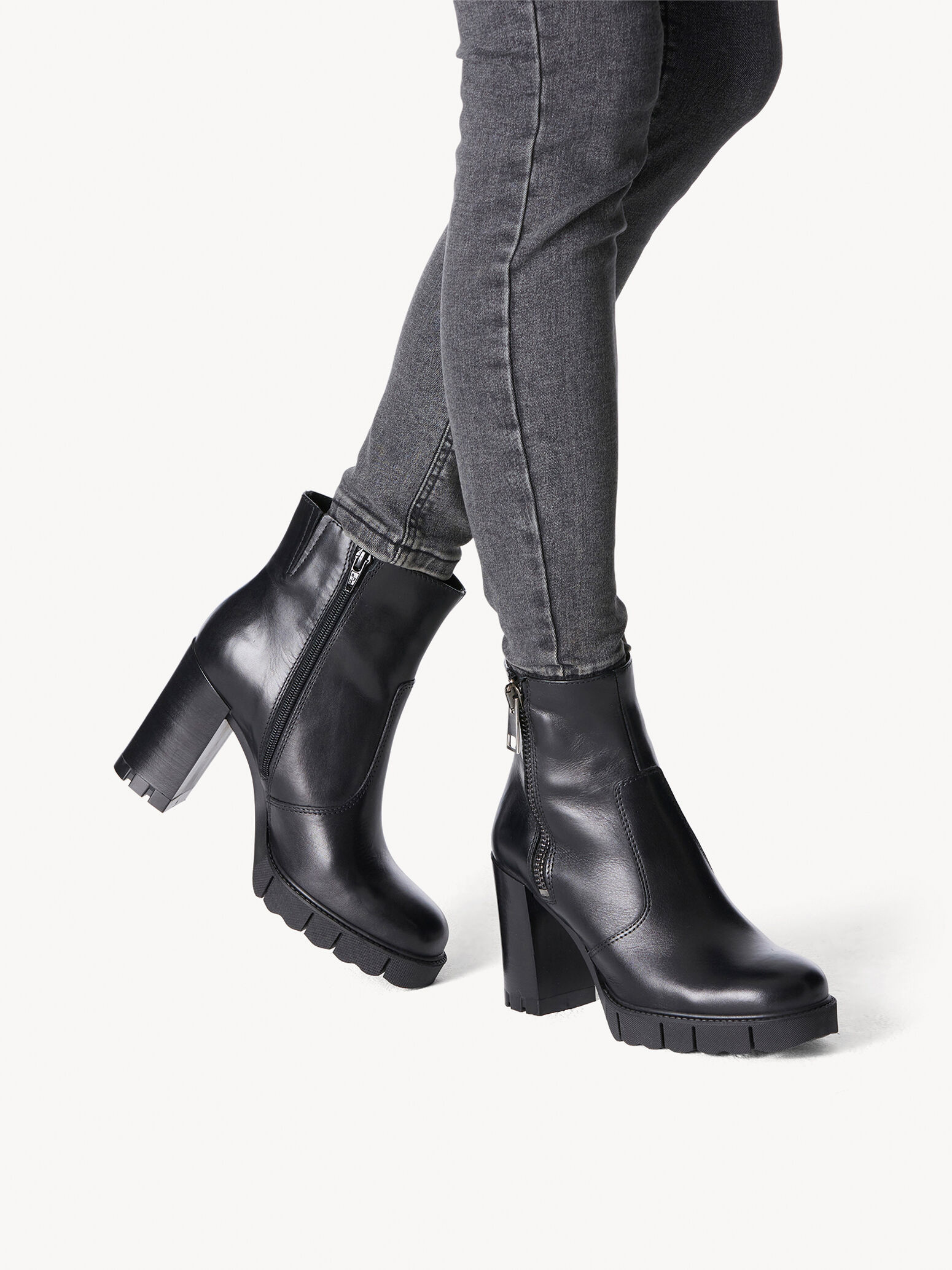 Bottine en cuir - noir