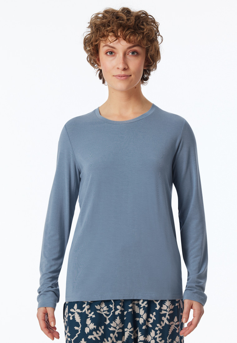 Shirt langarm rundhals blaugrau - Mix+Relax