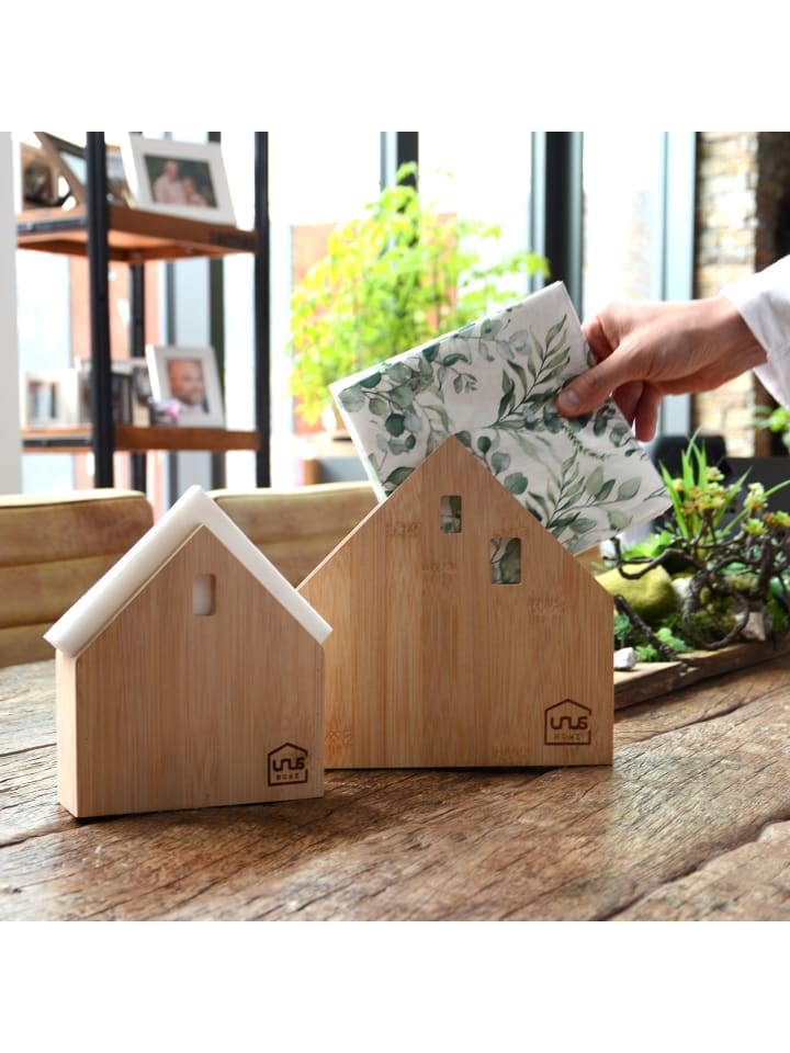 UNUS Serviettenhalter Haus Bambus in Natur günstig kaufen