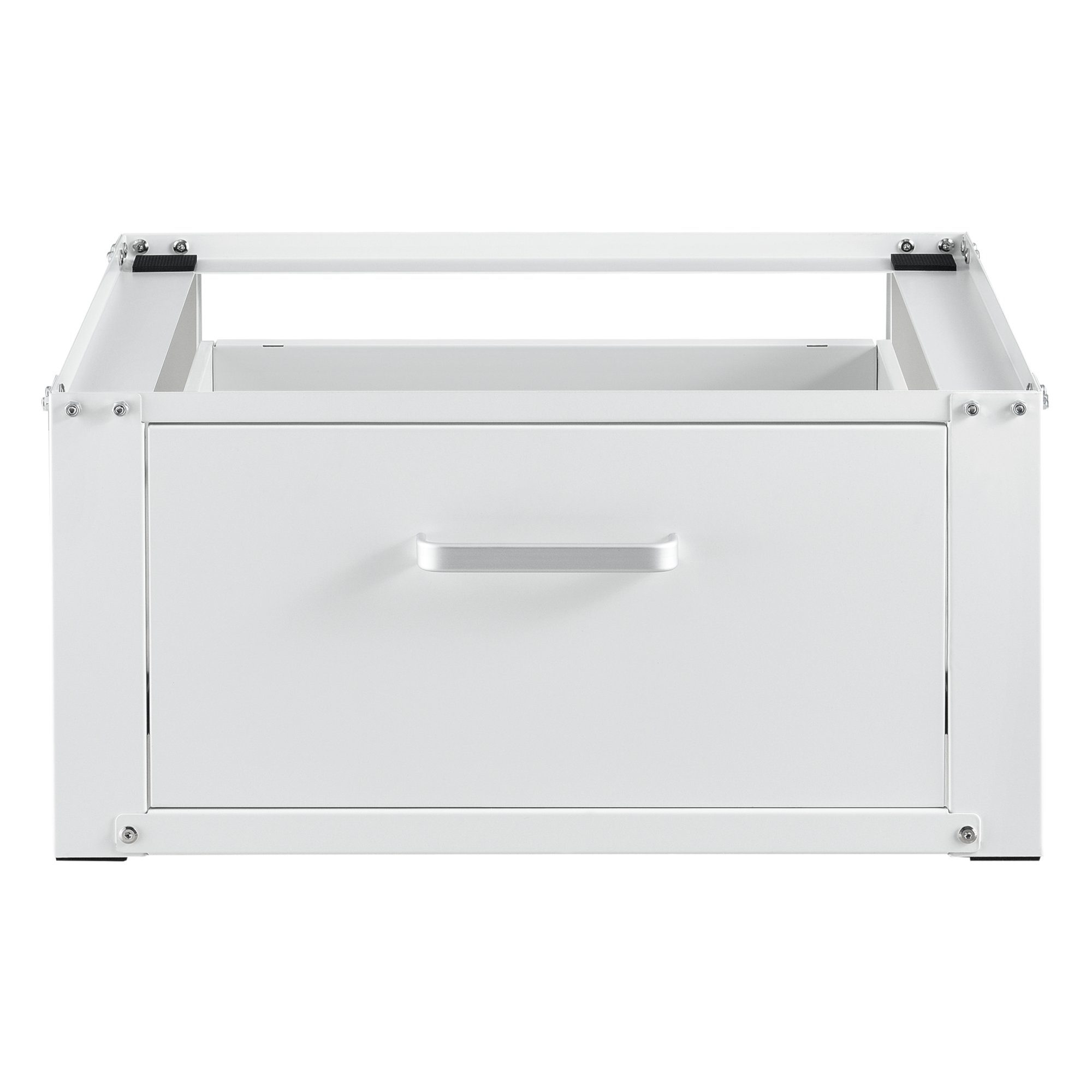 en.casa Unterschrank Comfortixx Waschmaschinen-Sockel mit Schublade Stahl Max. 150 kg