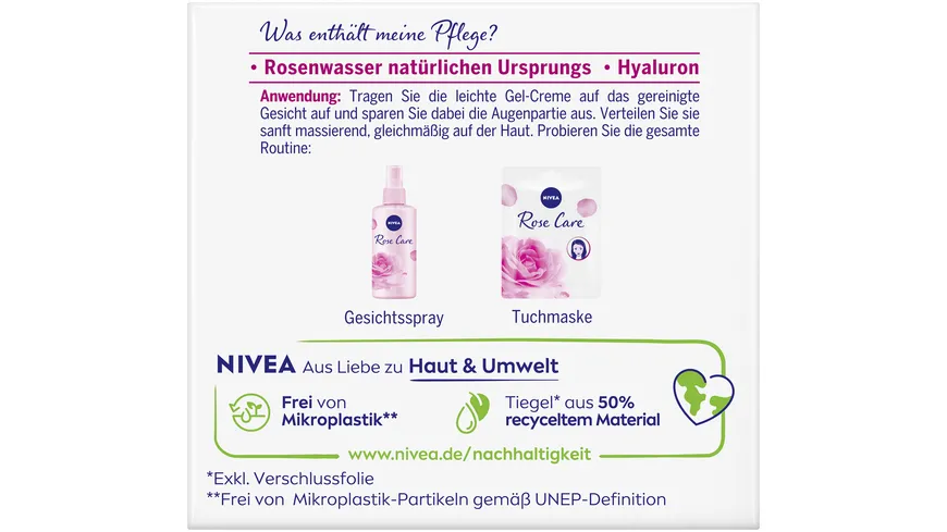 NIVEA Rosenblüte 24h Tagespflege Gel-Creme 50 ml