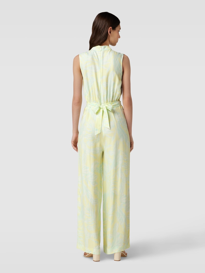 Jumpsuit mit Allover-Muster in hellgelb