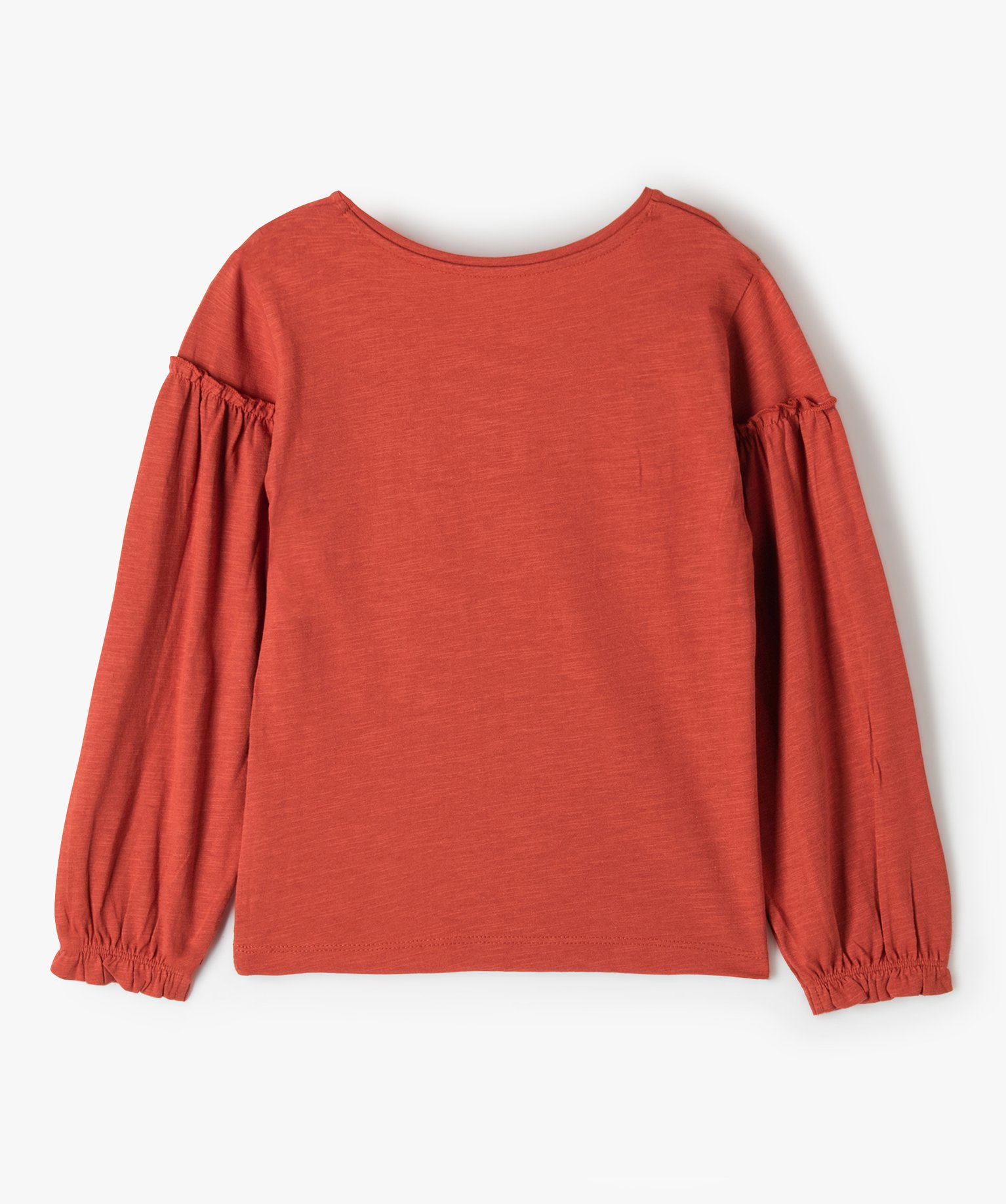 Tee-shirt fille avec inscription brodée sur le buste— Lul... rouge fonce | GEMO