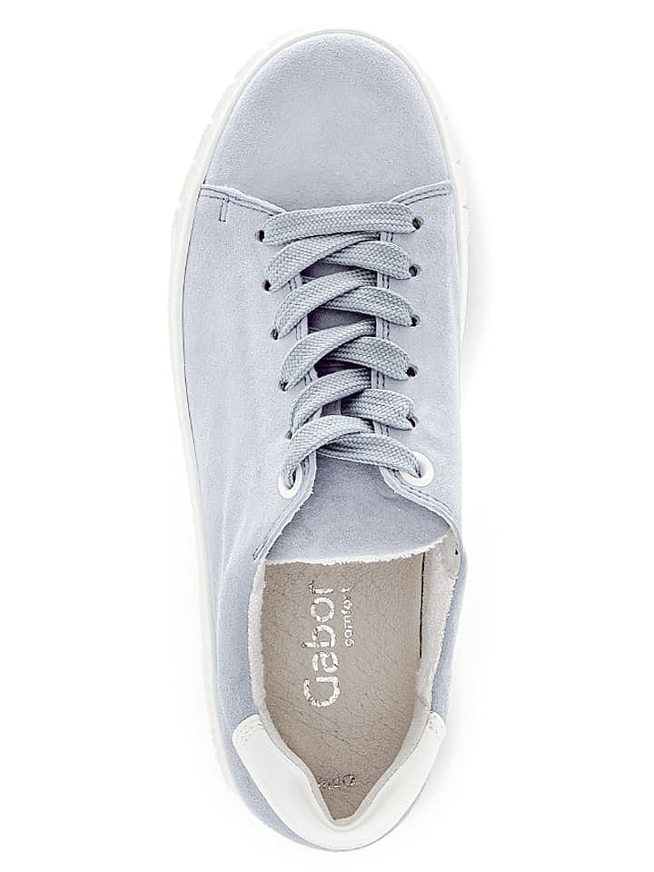 Gabor Leder-Sneakers in Hellblau günstig kaufen 38,5