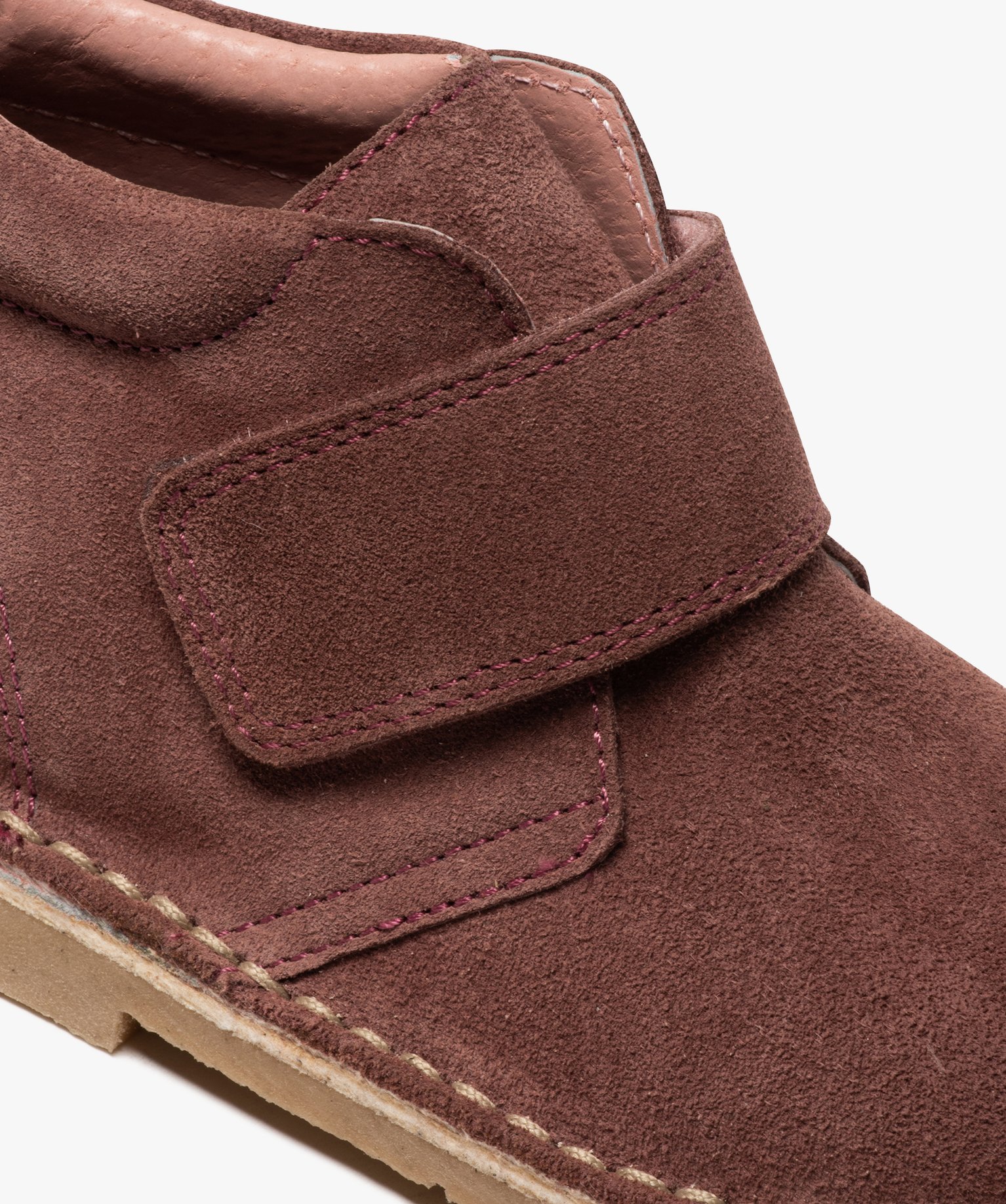 Boots enfant unis en cuir à fermeture scratch | GEMO