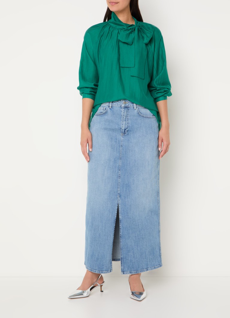 Expresso maxi denim skirt with slit