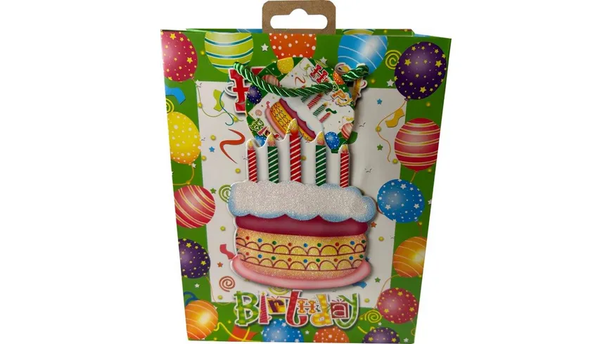 BOCK Geschenktüte gross Kinder mit Applikation 32 x 26 x 10cm sortiert