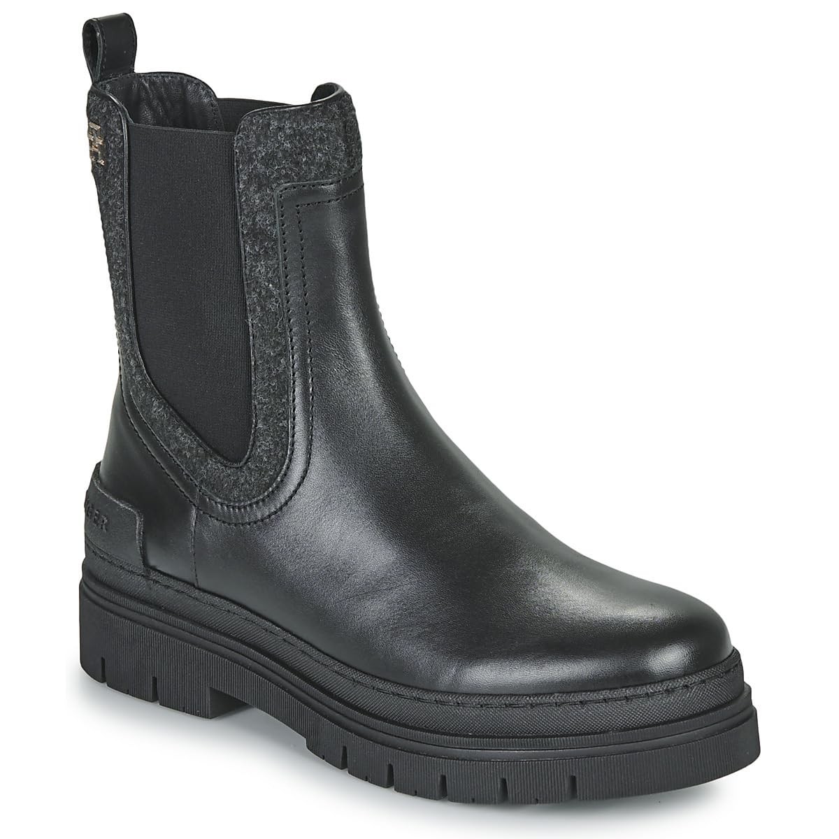 TOMMY HILFIGER Chelsea Boot schwarz FEMININE FELT CHELSEA BOOTIE