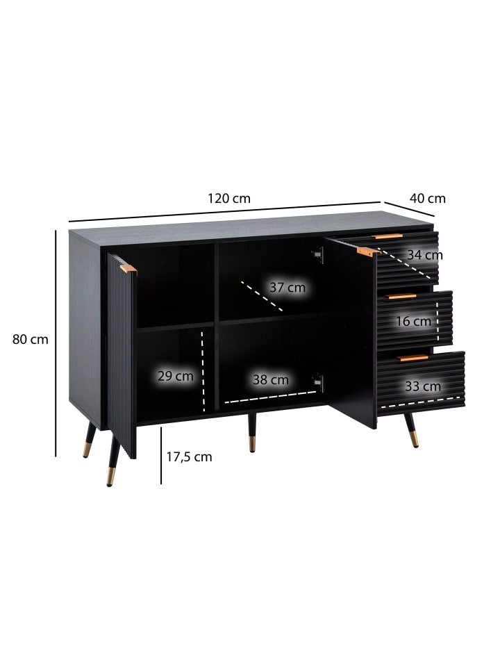 KADIMA DESIGN Sideboard 120x80x40 cm Anrichte mit Eiche-Dekor, Kommode mit günstig kaufen onesize