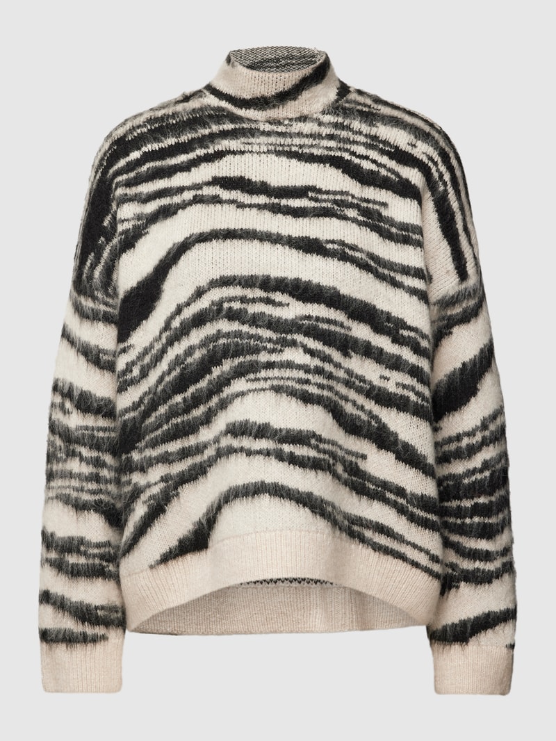 Strickpullover mit Allover-Muster in offwhite