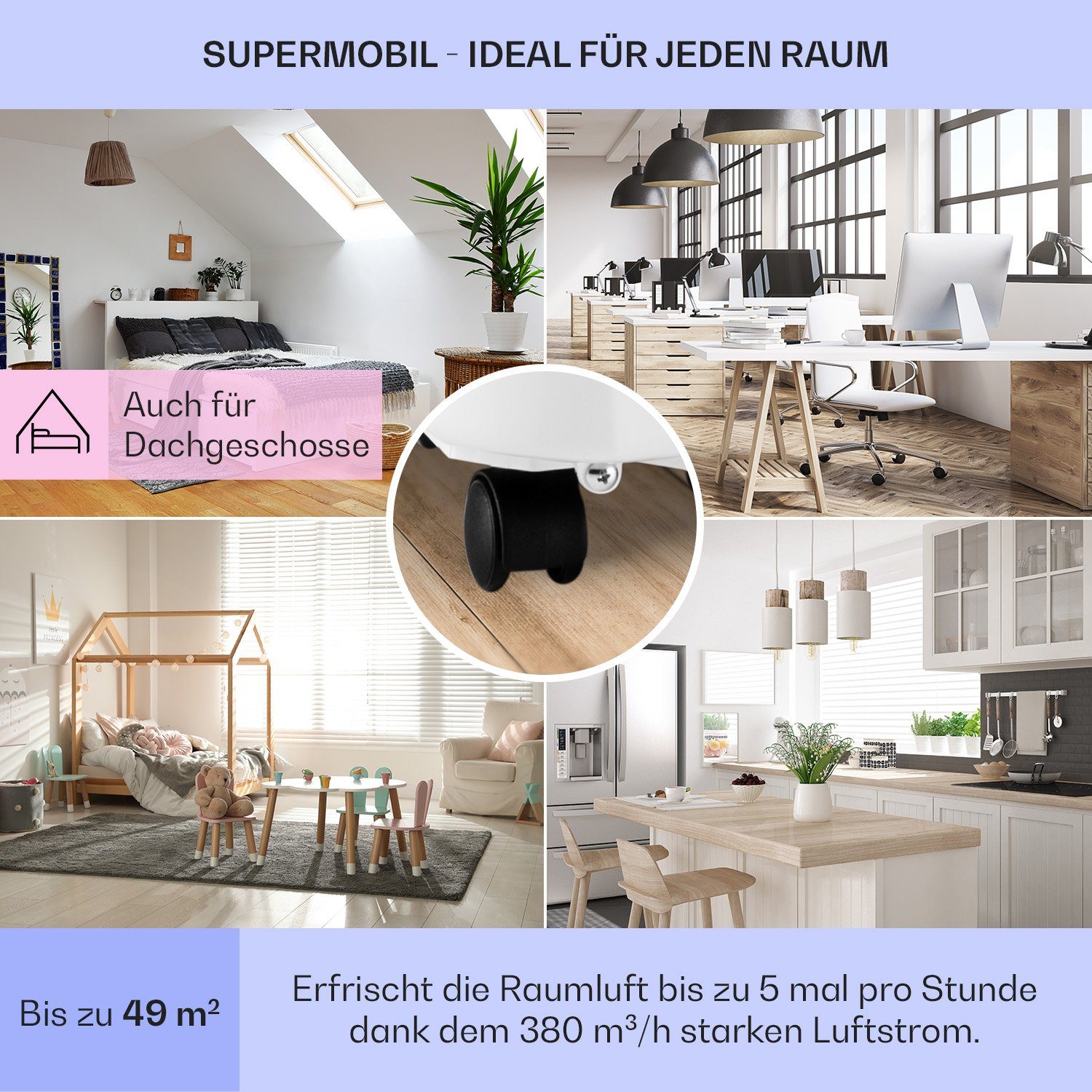 Klarstein Klimagerät Metrobreeze Rom, Klimagerät mobil Air Conditioner Kühlgerät Luftkühler