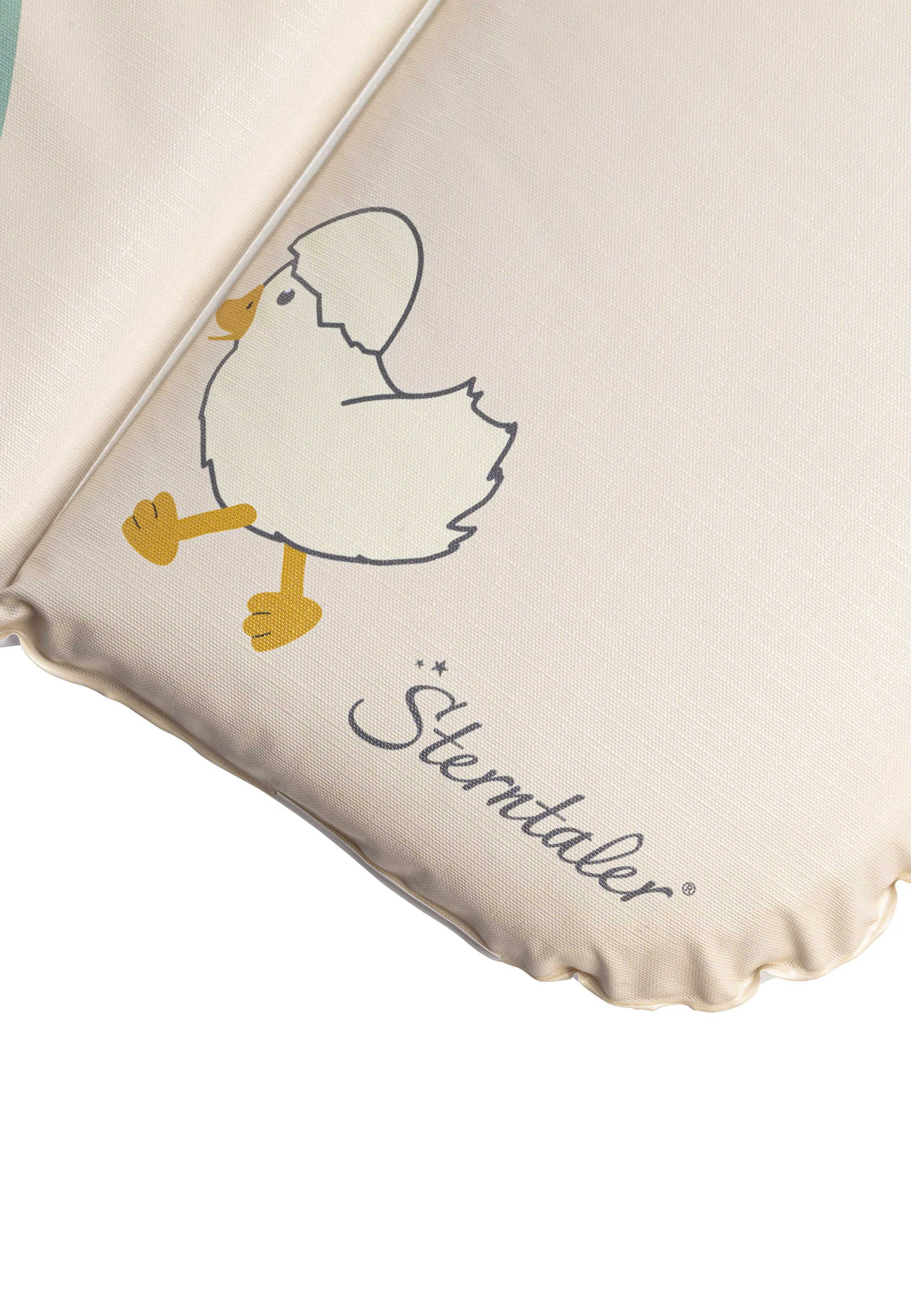Wickelauflage mit Motiv Ente Edda in ecru