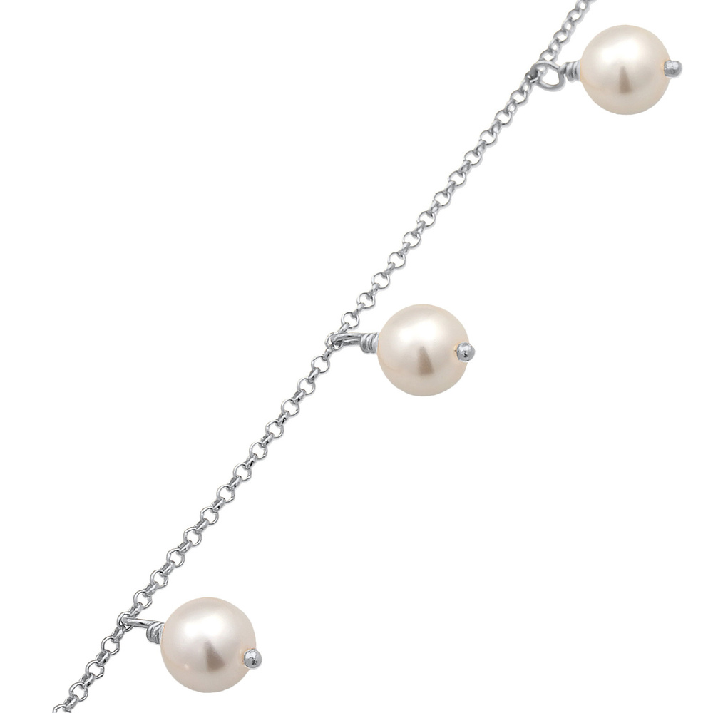 Nenalina Nenalina Bracelet Femmes Elégant Simple avec perles synthétiques en argent sterli Bracelet