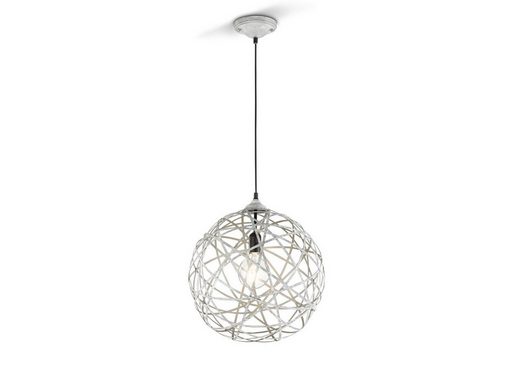 meineWunschleuchte LED Pendelleuchte, LED wechselbar, Warmweiß, ausgefallene Designer-lampen für Esstisch Treppenhaus Kugel Grau Ø40cm