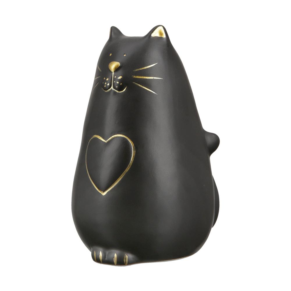 Katze Kitty schwarz/goldfarben