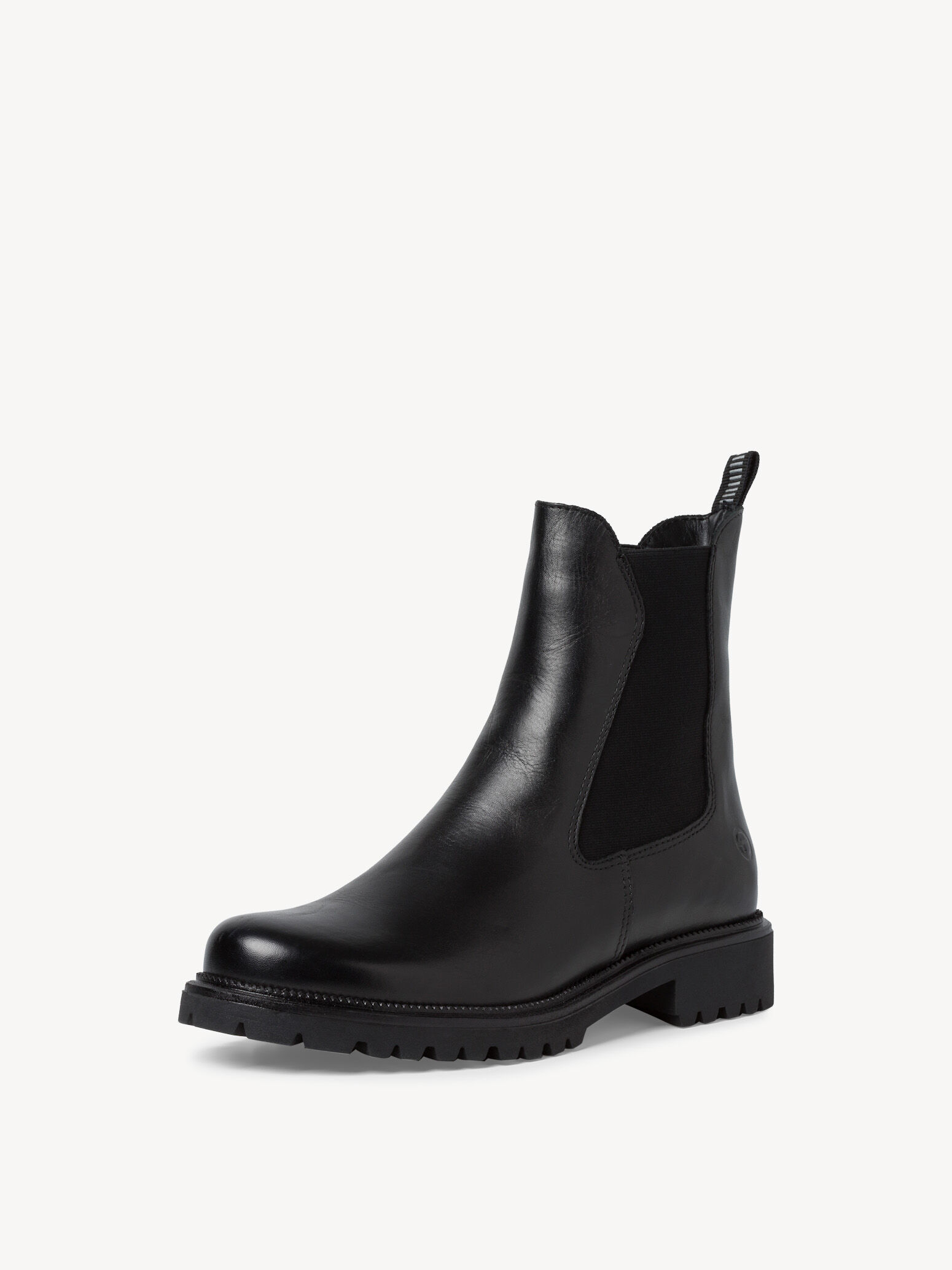 Bottine Chelsea en cuir - noir