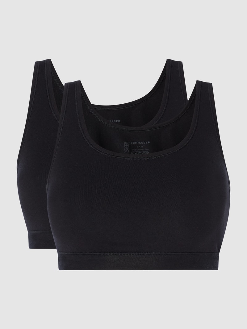 Bustier mit Stretch-Anteil im 2er-Pack in schwarz