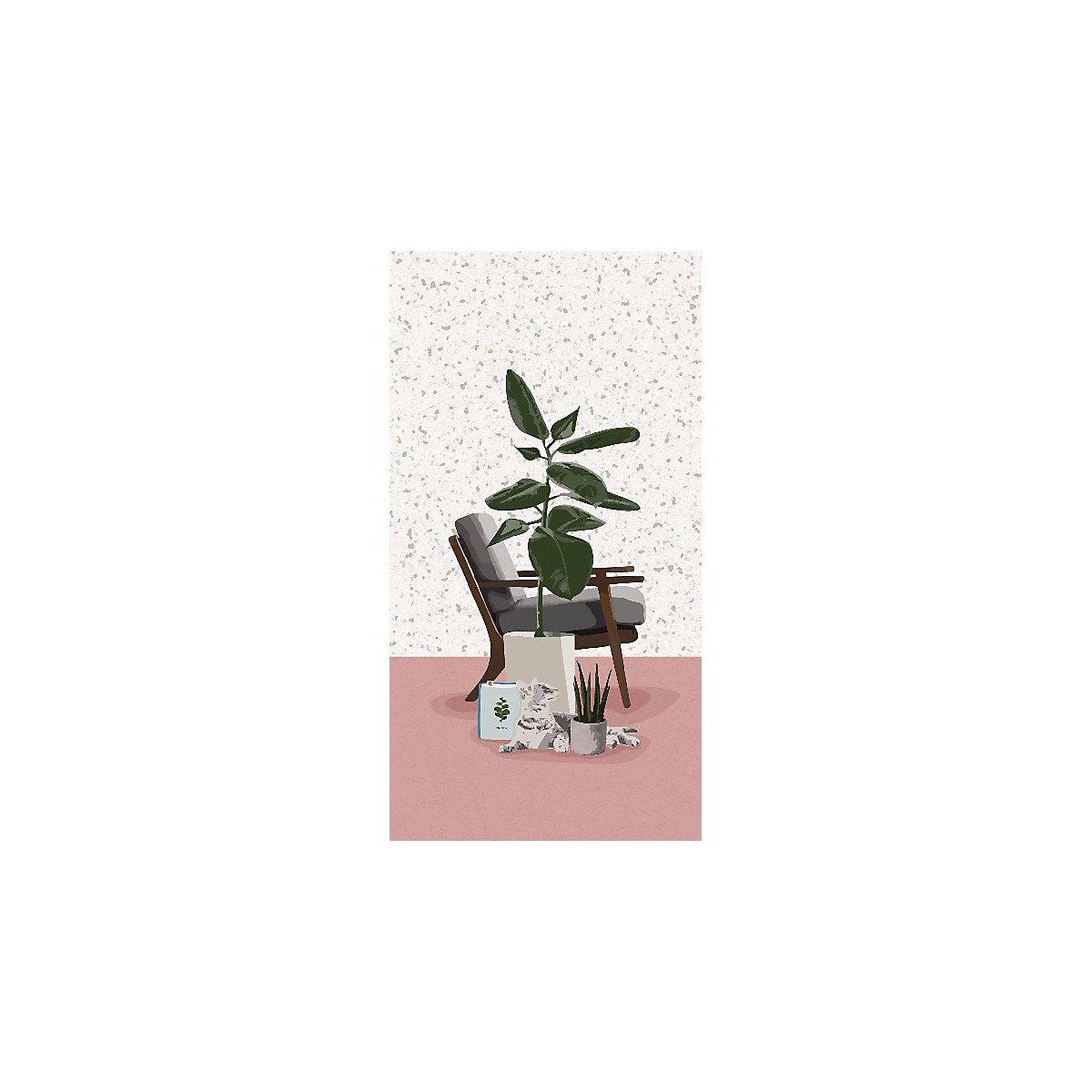 Plant it - Love it! Schmales Notizheft Motiv Grünes Heim