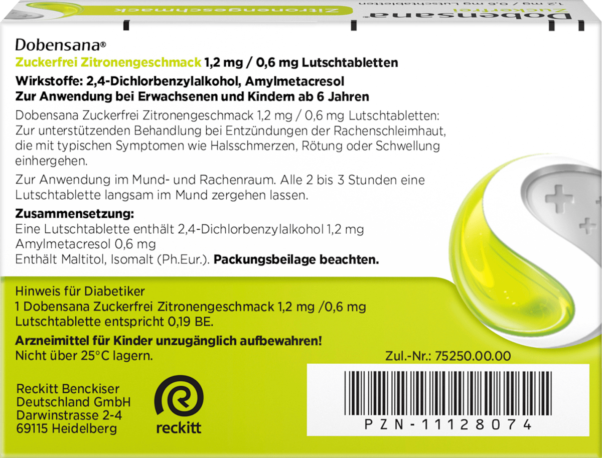 zuckerfrei Zitronengeschmack Lutschtabletten, 24 St