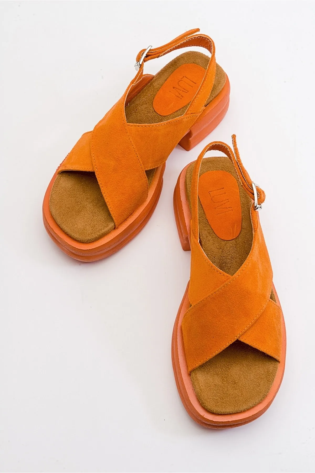 LuviShoes  Die meisten Damensandalen aus echtem Wildleder in Orange