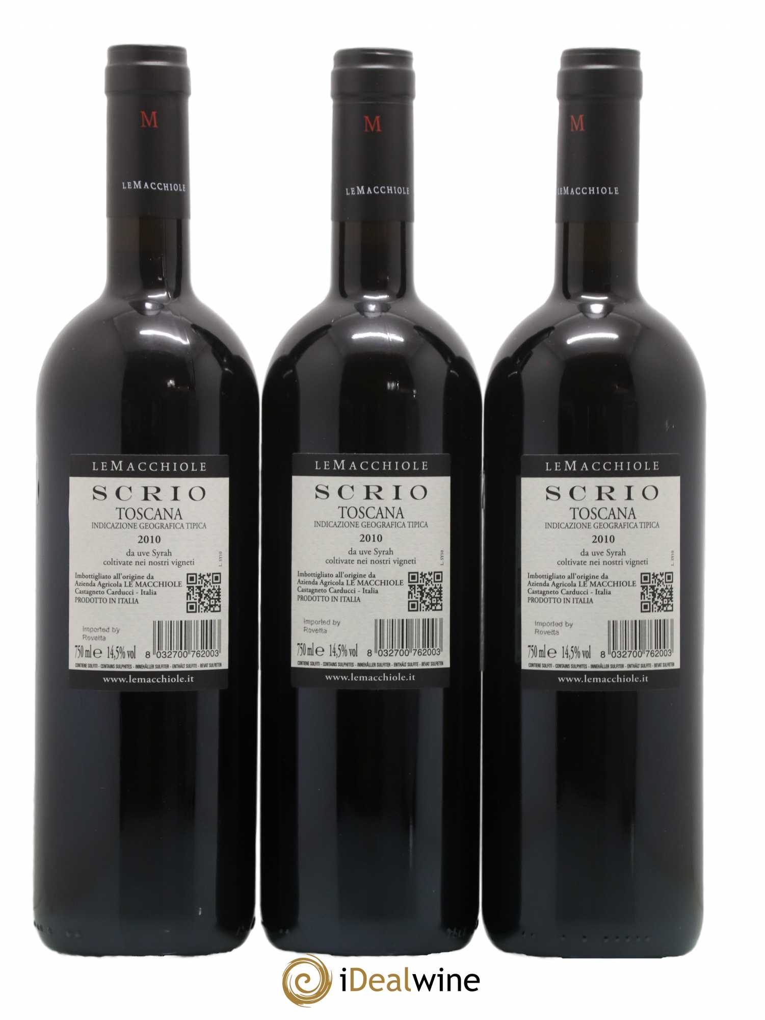 Toscana IGT Scrio  2010 - Lot de 6 Bouteilles