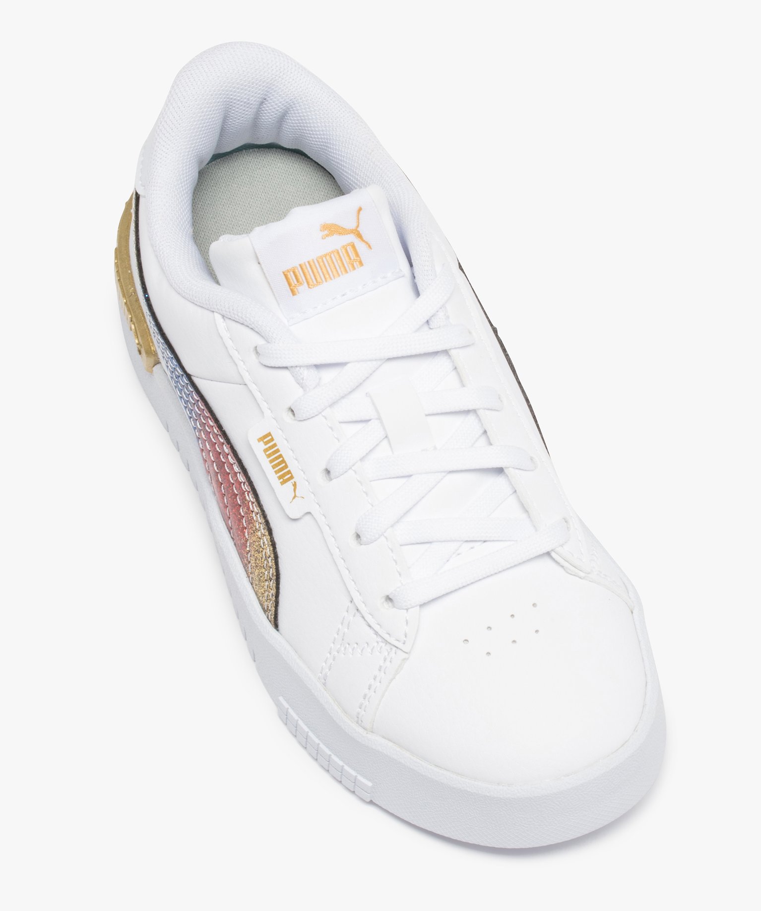 Baskets fille à lacets et bande arc-en-ciel - Puma Jada Oly... blanc | GEMO