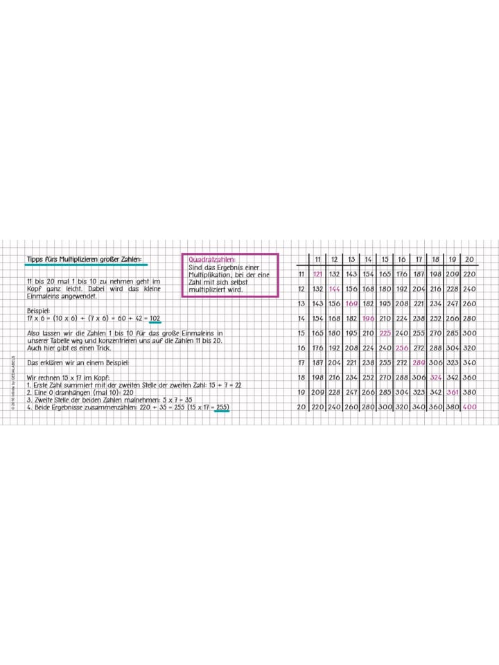 Geda Labels Tasse Großes 1x1 in Weiß - 300 ml günstig kaufen onesize