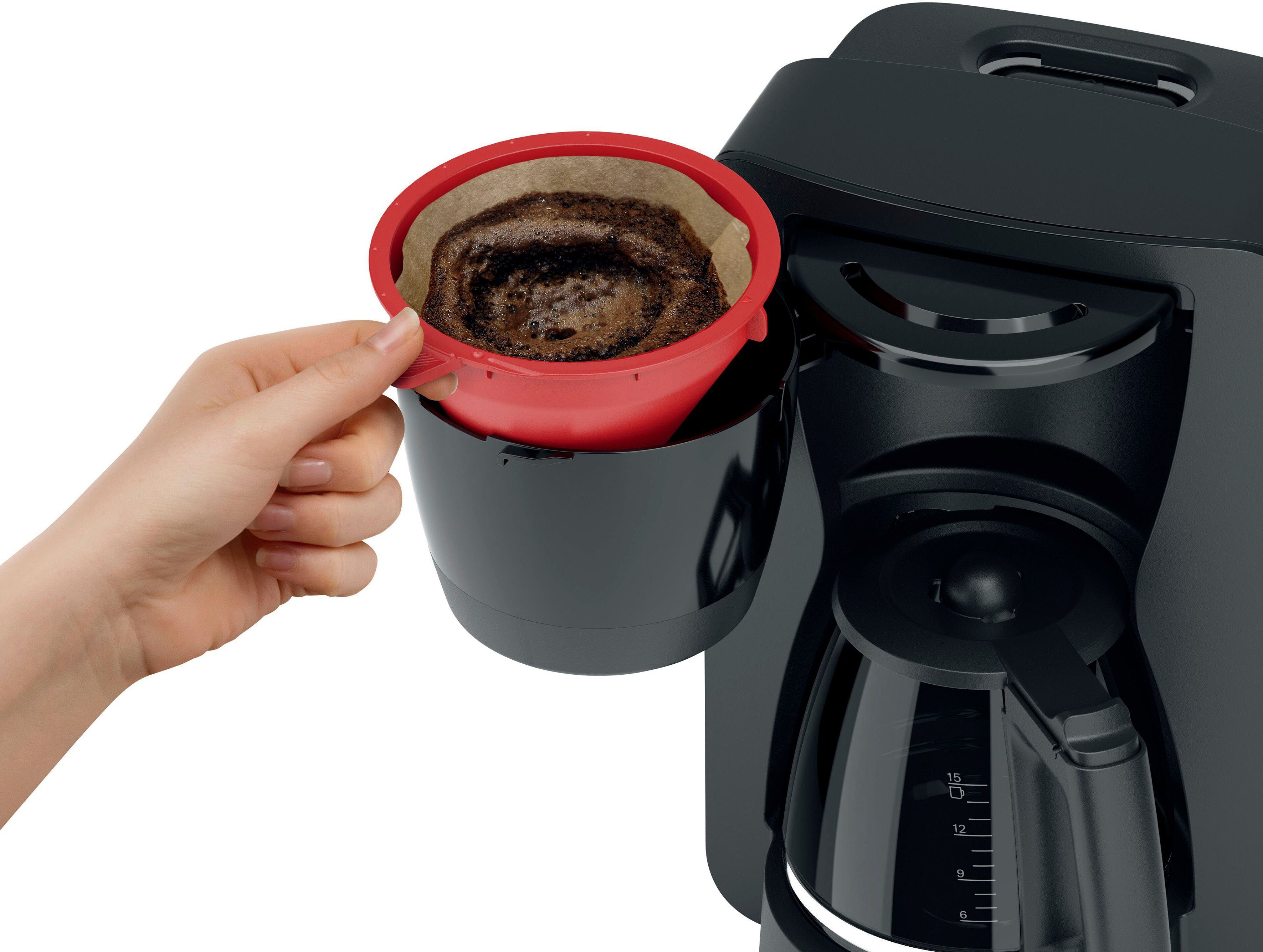 BOSCH Filterkaffeemaschine MyMoment TKA2M113, 1,25l Kaffeekanne, Papierfilter 1x4, für 10-15 Tassen, Glaskanne, 40min Warmhaltefunktion, 1200 W