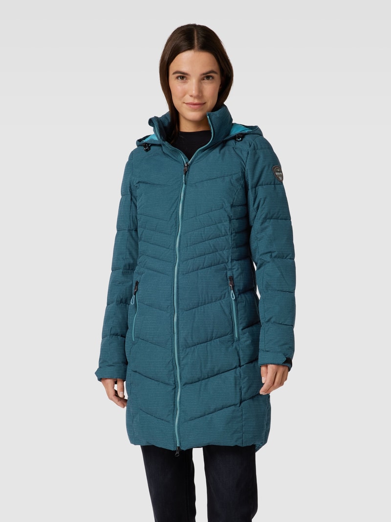 Steppjacke in Überlänge in petrol