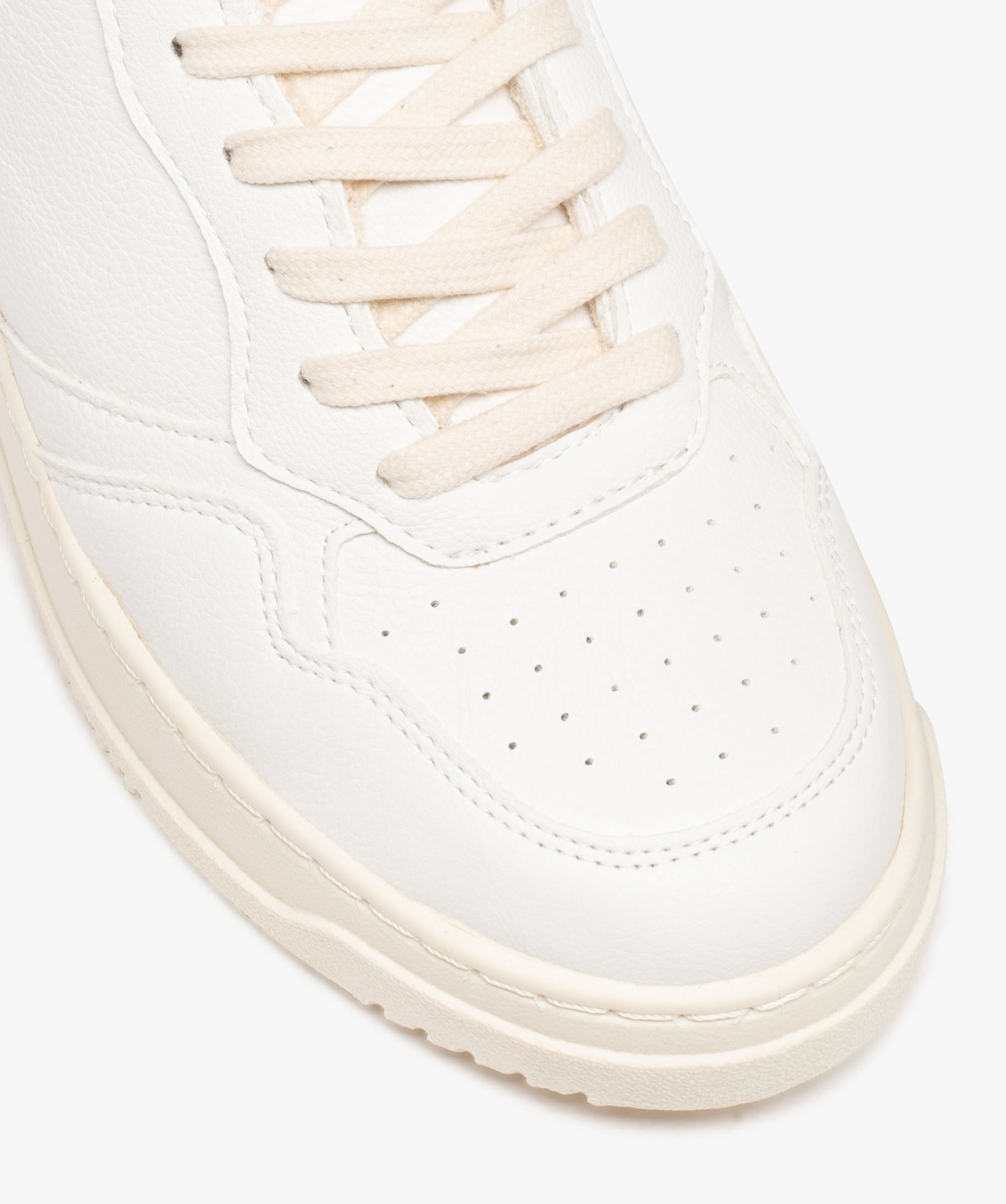 Baskets femme unies style rétro à semelle épaisse - Gémo... blanc | GEMO