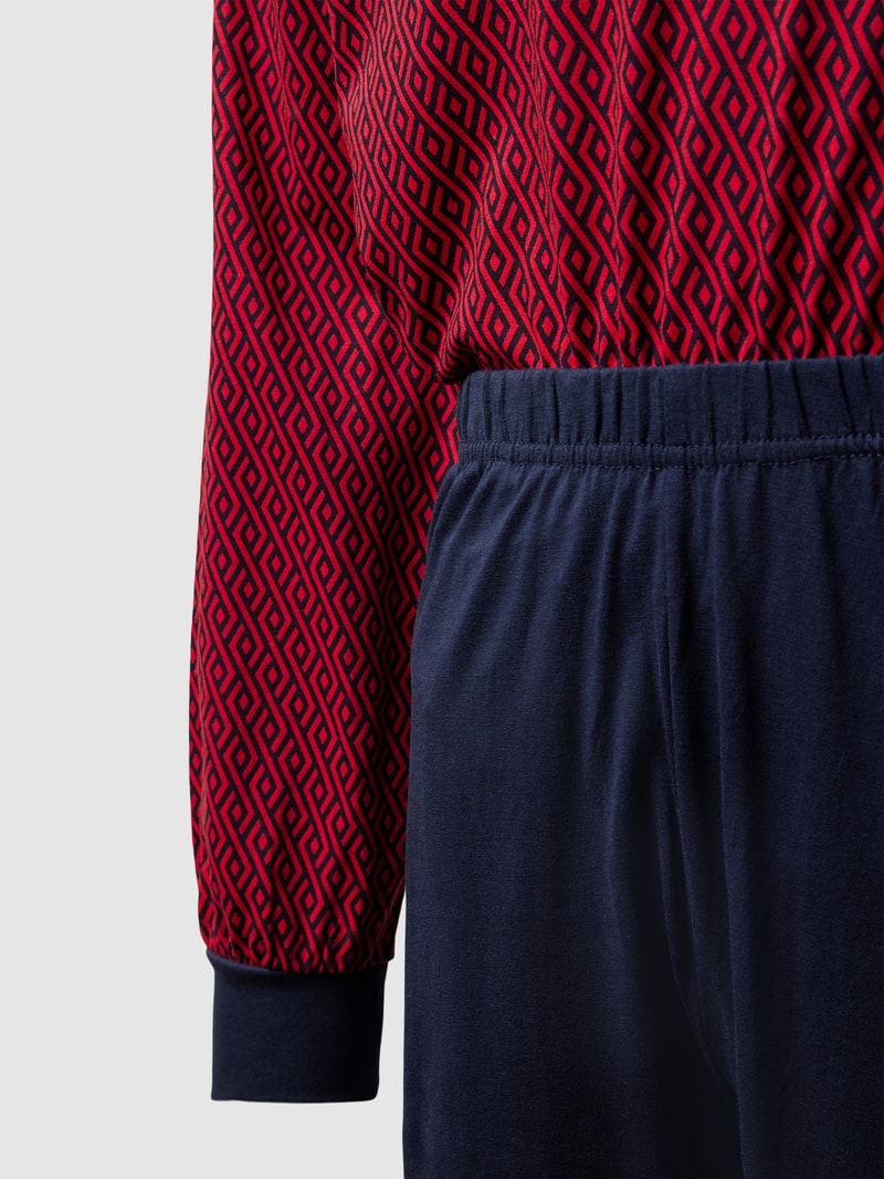 Pyjama mit Brusttasche Modell 'PURE COTTON' in rot