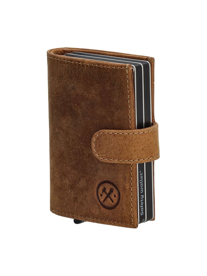HIDE & STITCHES Leder-Geldbörse in Hellbraun - (B)8 x (H)10 x (T)2 cm günstig kaufen onesize