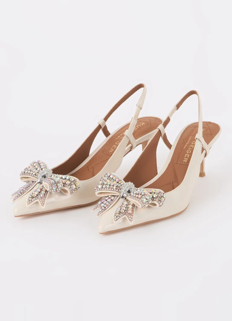 Kurt Geiger Belgravia leather slingback with rhinestones