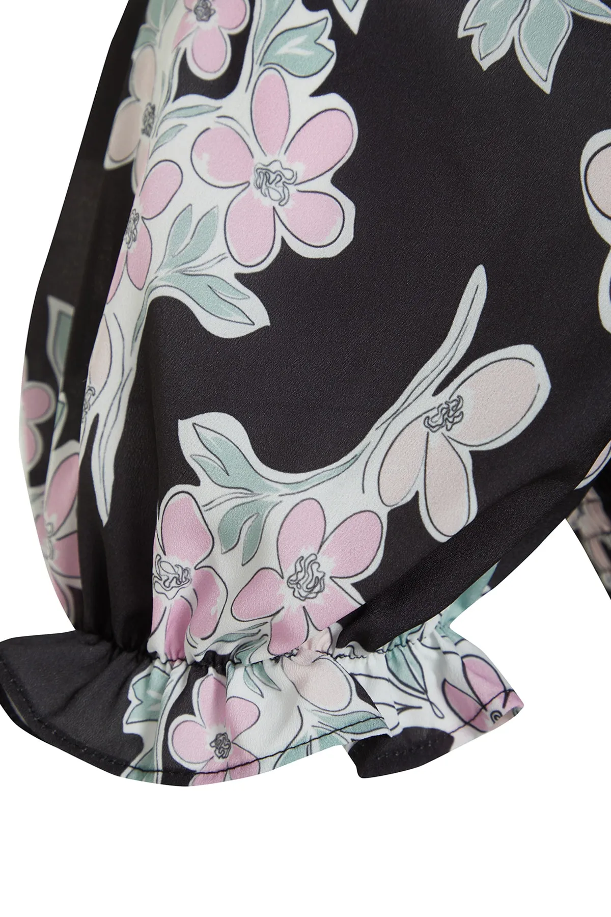 Trendyol Curve  Mehrfarbiges gewebtes Kleid mit Blumenmuster TBBSS23AH00213