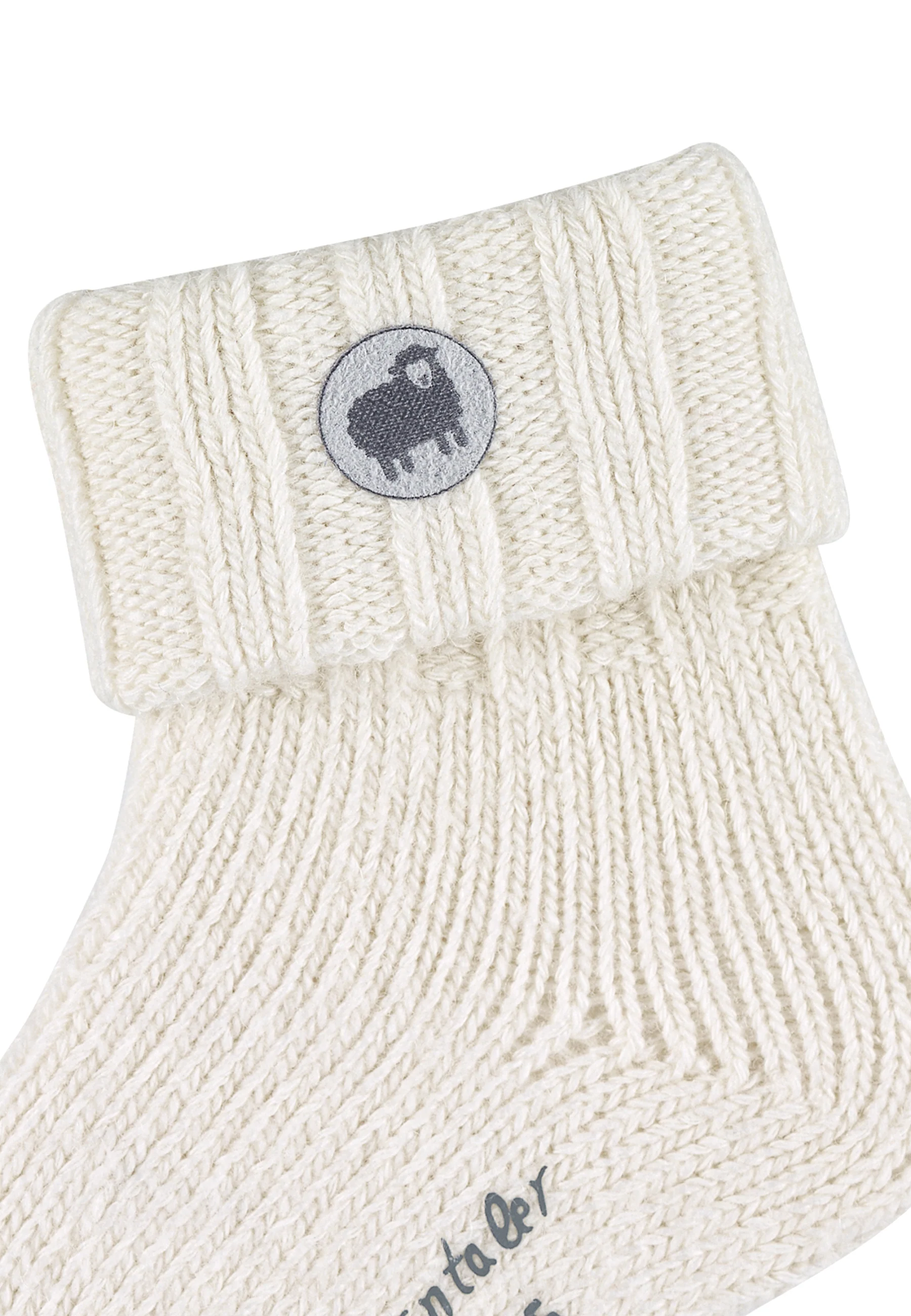 Babysocken uni, mit Wolle und Applikation Schaf
