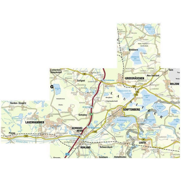 Senftenberger See und Umgebung 1 : 50 000 - Wanderkarte
