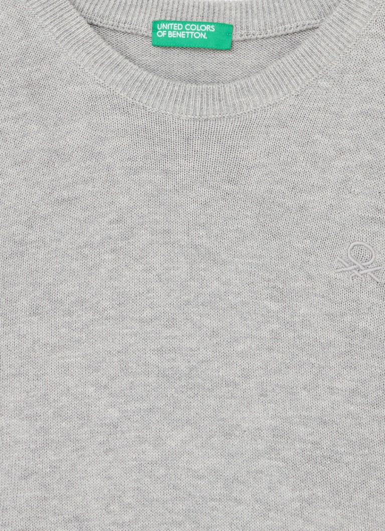 Pulover Benetton din tricot fin cu logo brodat