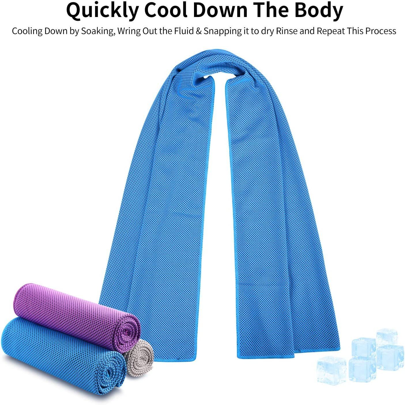Devenirriche Sporthandtuch Cooling Towel für Fitness 3pcs,Mikrofaser Handtuch/Cooling,30*90cm