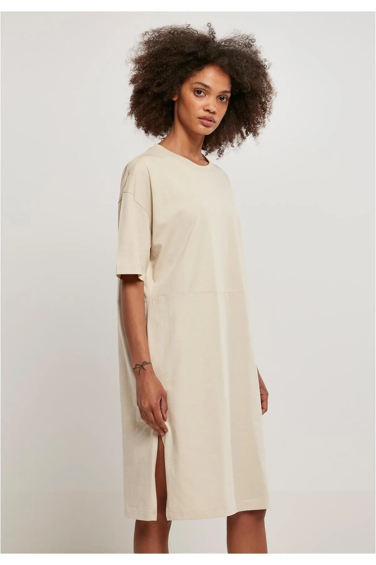 Urban Classics  Damen Damen Bio-Overall-T-Shirt-Kleid mit Schlitz