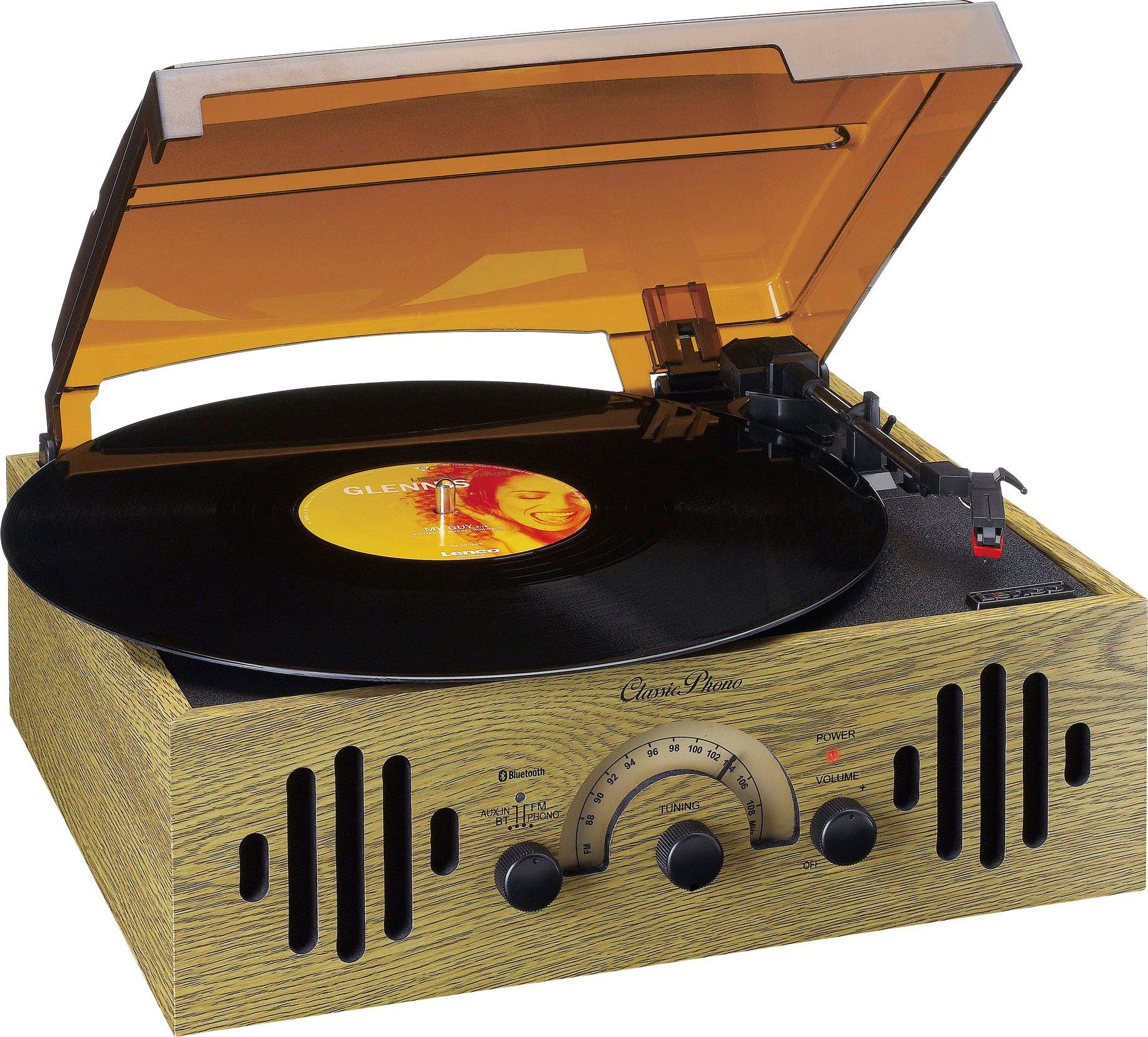 Lenco Classic Phono TT-41OK - Retro Plattenspieler Plattenspieler (Riemenantrieb)