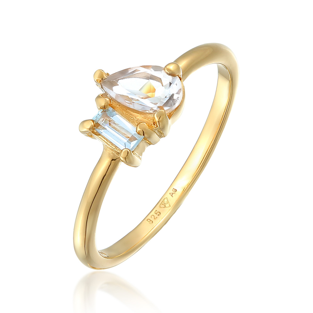 Elli PREMIUM Elli PREMIUM Bague Femmes Goutte Elégante avec pierre précieuse topaze en argent  Bague