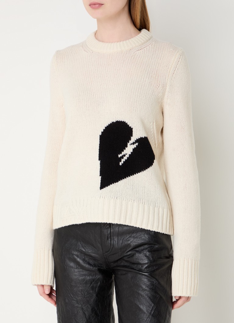 Tricot gros din jerseu din lână virgină de malț de la Zadig&Voltaire cu model tricotat