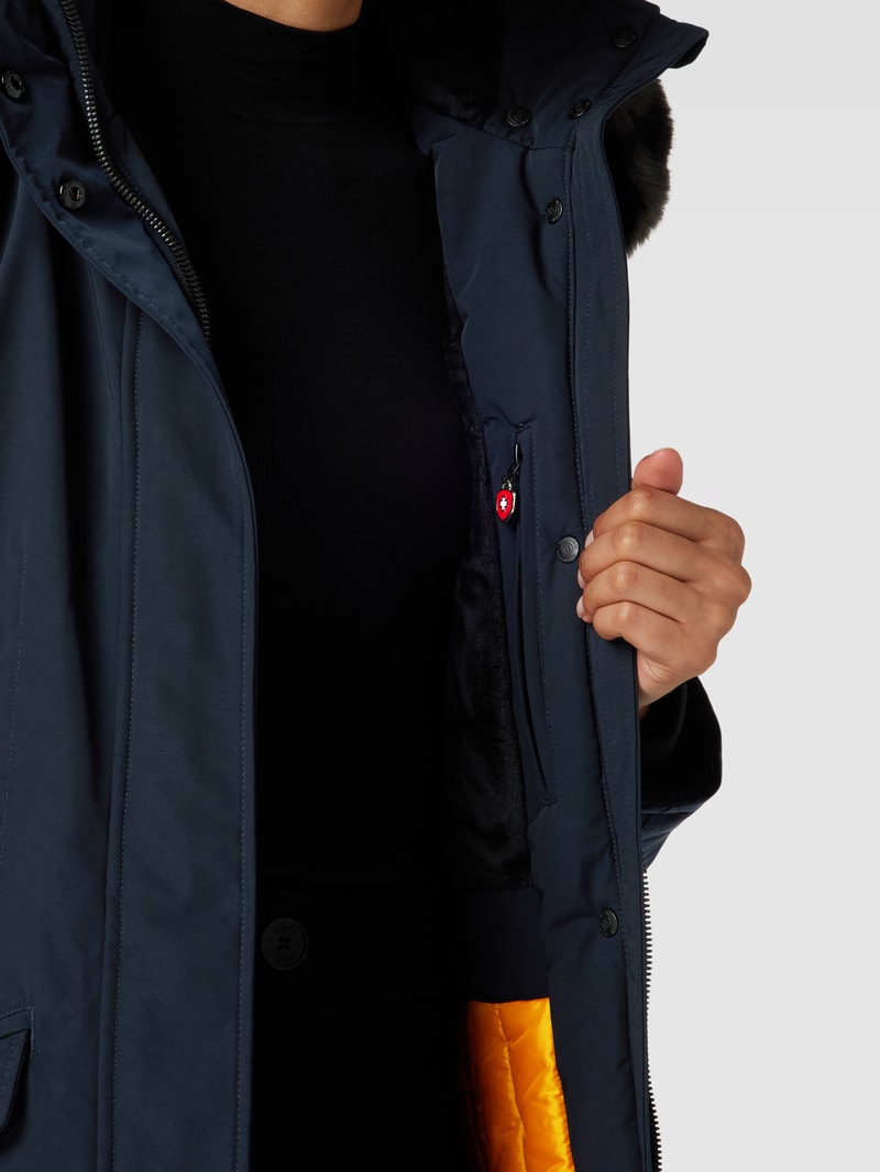Funktionsjacke mit abnehmbarer Kapuze Modell 'Domino' in dunkelblau