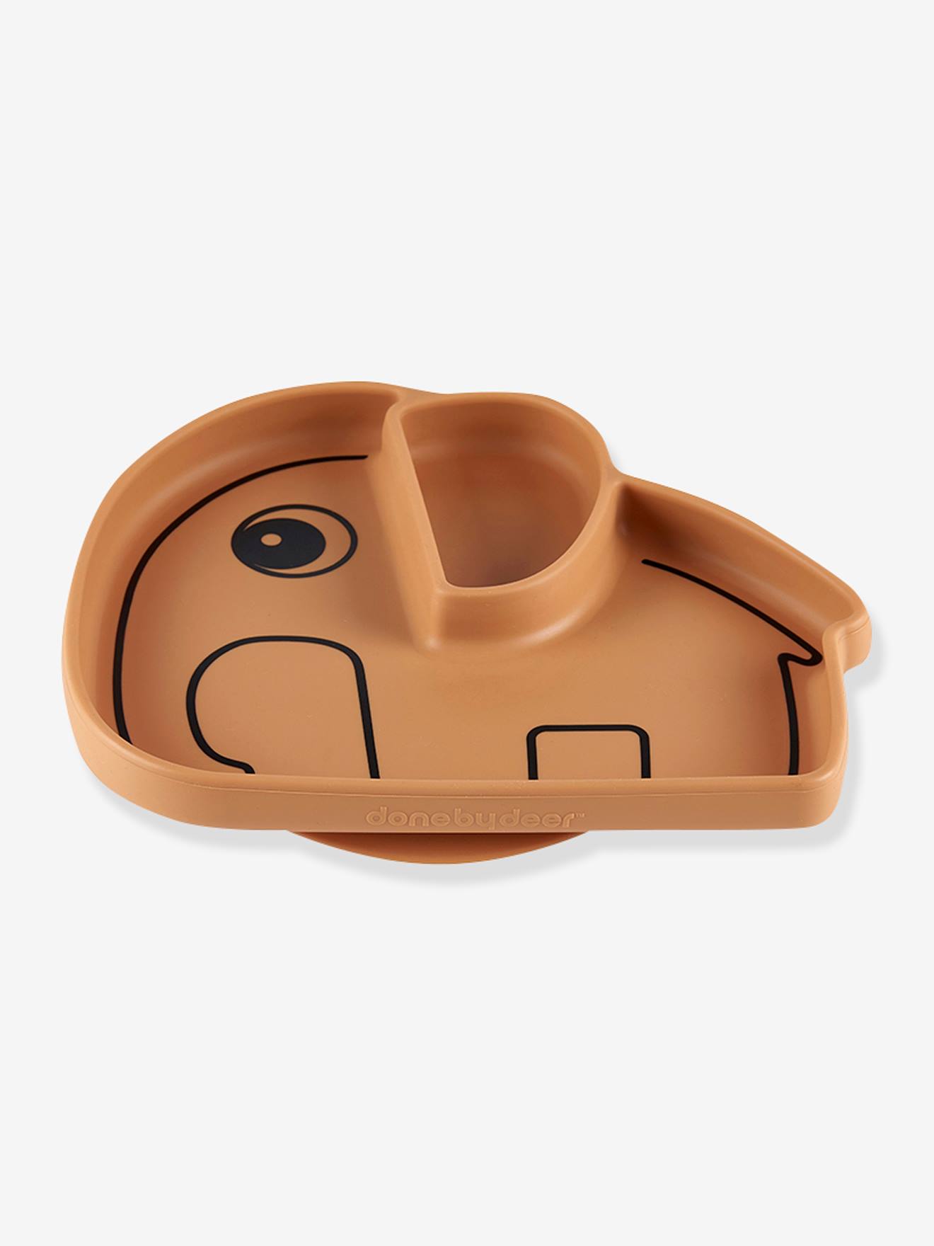 Assiette DONE BY DEER Stick&Stay Elephant en silicone bleu
