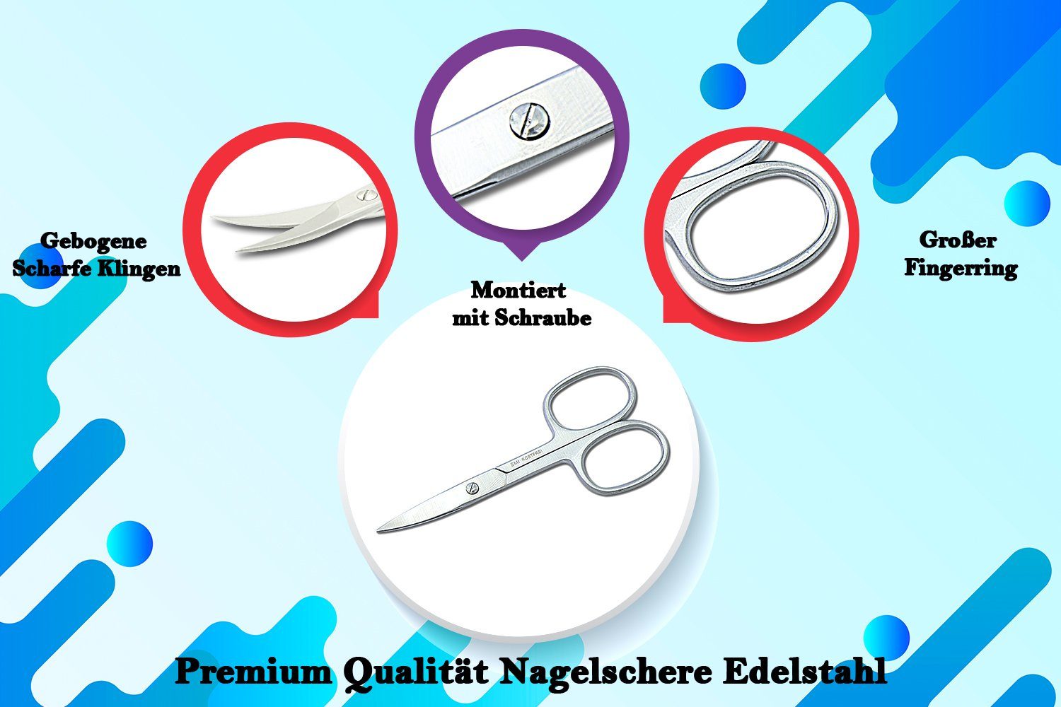SMI Nagelschere Nagelschere gebogen Maniküre Schere Fingernägel Fußnägel, (1-tlg)