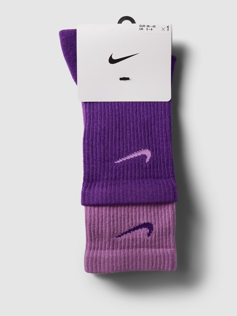 Socken in unifarbenem Design im 2er-Pack in violett
