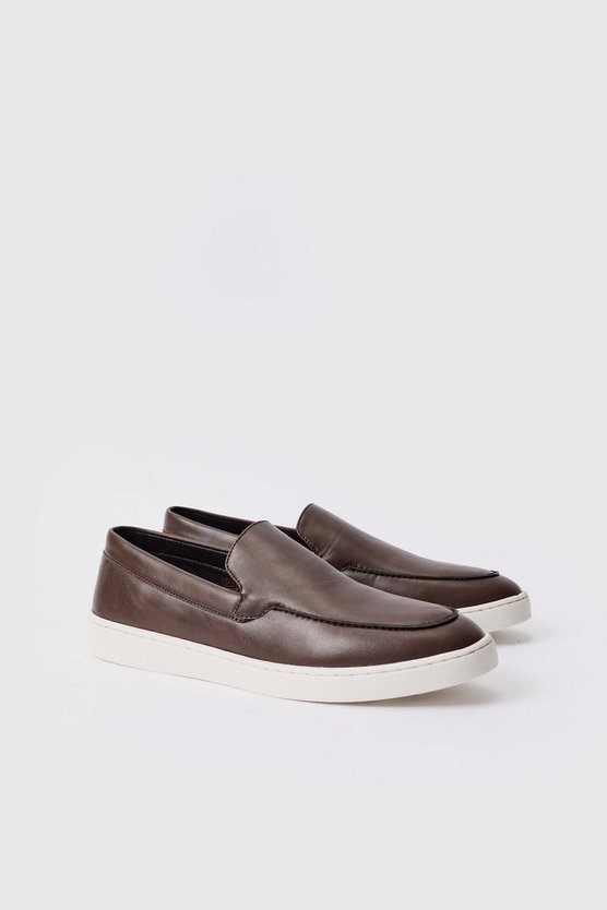 Braune PU-Loafer