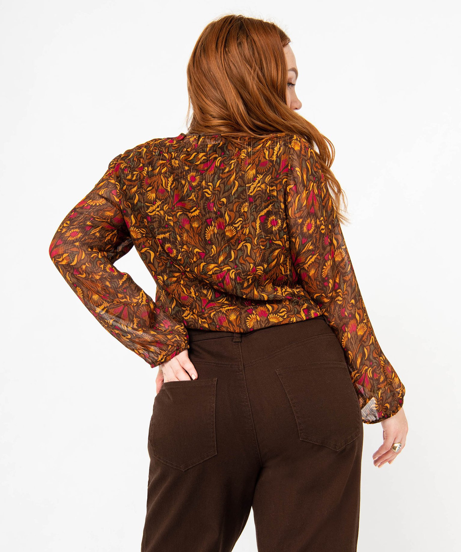 Chemise en voile imprimé femme grande taille imprime | GEMO